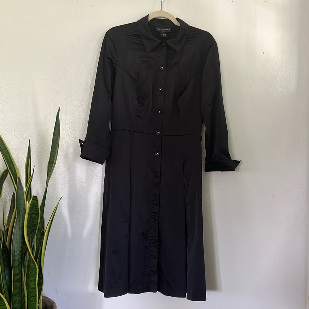 Vintage CONNECTED APPAREL  3/4 SLEEVE black DRESS